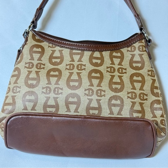 Etienne Aigner 90’s Women Brown Tan Shoulder Bag Leather Small Casual Party Chic - Picture 8 of 16